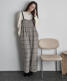 THE YOn（ザヨン）の「コルセットデザインチェックサロペット（サロペット/オーバーオール・レディース）」