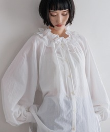 LOWRYS FARM | スタンドフリルブラウス 599678(シャツ/ブラウス)