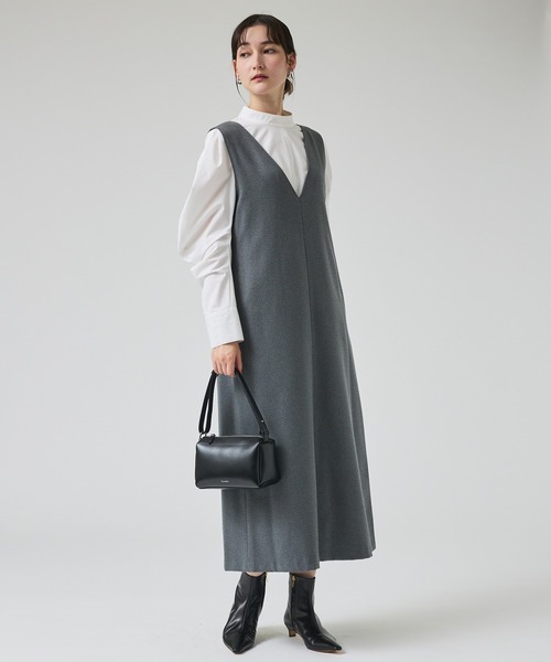 qualite（カリテ）の「ツイーディジャンパーワンピース/秋服/冬服/オフィスカジュアル（ワンピース・レディース・カーキ/チャコールグレー/グレー・36/38）」の16枚目の写真