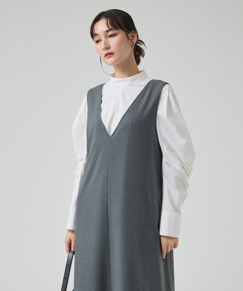 qualite（カリテ）の「ツイーディジャンパーワンピース/秋服/冬服/オフィスカジュアル（ワンピース・レディース・カーキ/チャコールグレー/グレー・36/38）」の18枚目の写真
