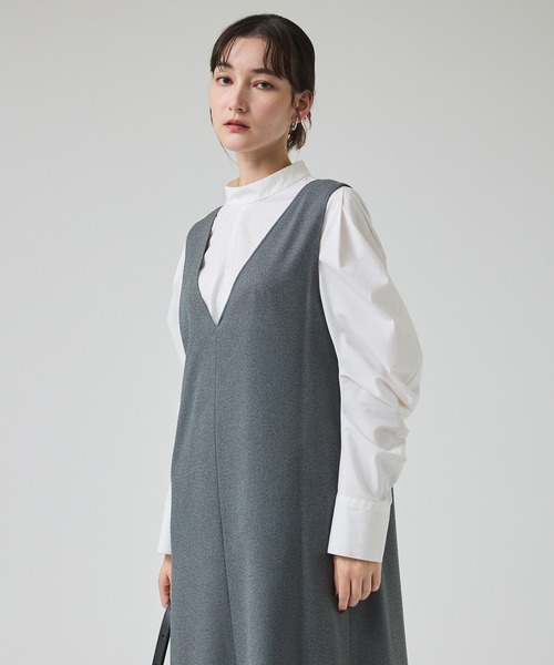 qualite（カリテ）の「ツイーディジャンパーワンピース/秋服/冬服/オフィスカジュアル（ワンピース・レディース・カーキ/チャコールグレー/グレー・36/38）」の20枚目の写真