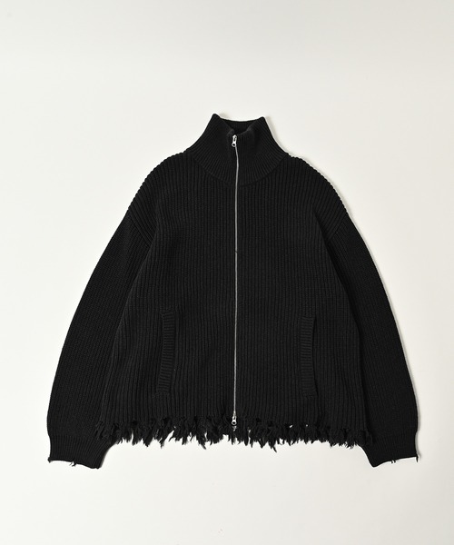 ADAM PATEK(アダムパテック)の「ADAMPATEK/cotton wool damaged driver’s knit/ダメージドライバーズニットブルゾン(AP2521028)(その他アウター・レディース・グレー/ブラック・1/2)」の11枚目の写真