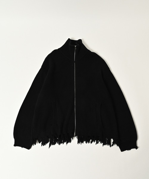 ADAM PATEK(アダムパテック)の「ADAMPATEK/cotton wool damaged driver’s knit/ダメージドライバーズニットブルゾン(AP2521028)(その他アウター・レディース・グレー/ブラック・1/2)」の3枚目の写真