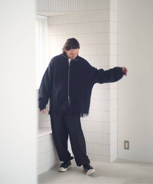ADAM PATEK(アダムパテック)の「ADAMPATEK/cotton wool damaged driver’s knit/ダメージドライバーズニットブルゾン(AP2521028)(その他アウター・レディース・グレー/ブラック・1/2)」の7枚目の写真