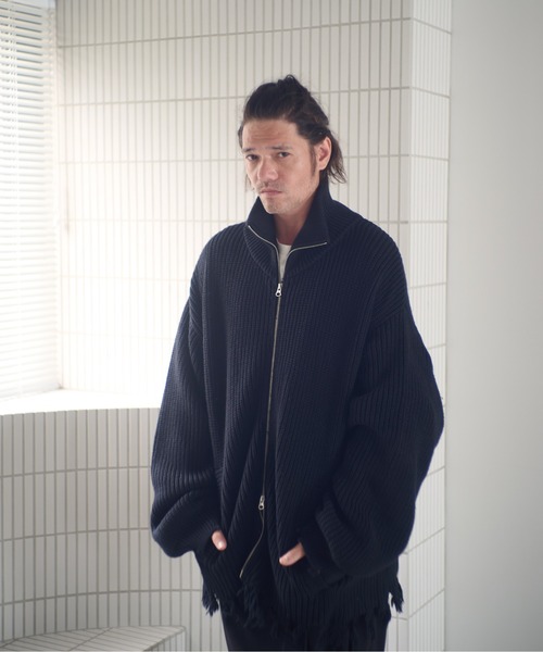 ADAM PATEK(アダムパテック)の「ADAMPATEK/cotton wool damaged driver’s knit/ダメージドライバーズニットブルゾン(AP2521028)(その他アウター・レディース・グレー/ブラック・1/2)」の9枚目の写真