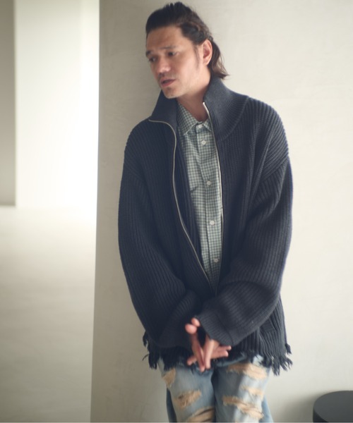 ADAM PATEK(アダムパテック)の「ADAMPATEK/cotton wool damaged driver’s knit/ダメージドライバーズニットブルゾン(AP2521028)(その他アウター・レディース・グレー/ブラック・1/2)」の17枚目の写真