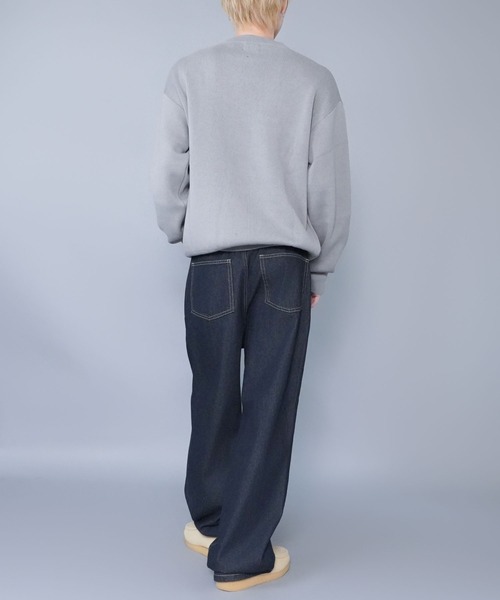 SPINNS（スピンズ）の「ジャガードロゴニット/クラッシュ/スウェットライク/チクチクしない（ニット/セーター・メンズ・ブラック/グレー/ネイビー・ONESIZE）」の13枚目の写真