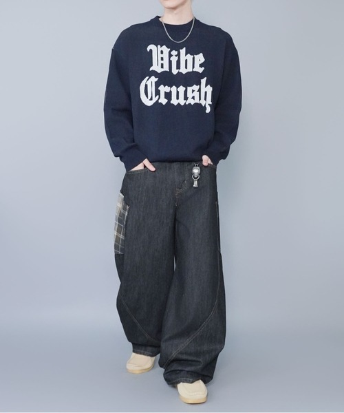 SPINNS（スピンズ）の「ジャガードロゴニット/クラッシュ/スウェットライク/チクチクしない（ニット/セーター・メンズ・ブラック/グレー/ネイビー・ONESIZE）」の5枚目の写真