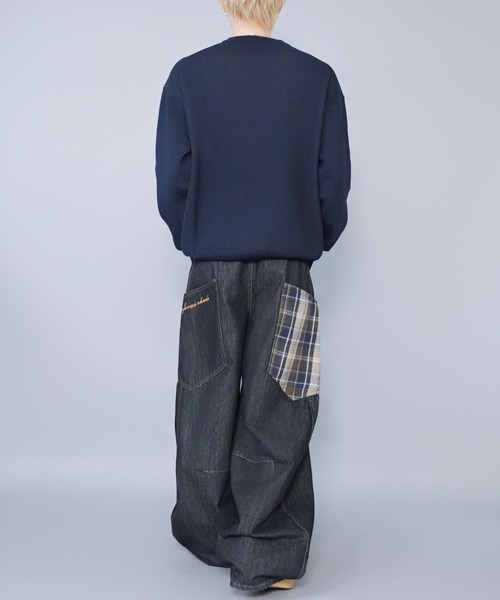 SPINNS（スピンズ）の「ジャガードロゴニット/クラッシュ/スウェットライク/チクチクしない（ニット/セーター・メンズ・ブラック/グレー/ネイビー・ONESIZE）」の7枚目の写真