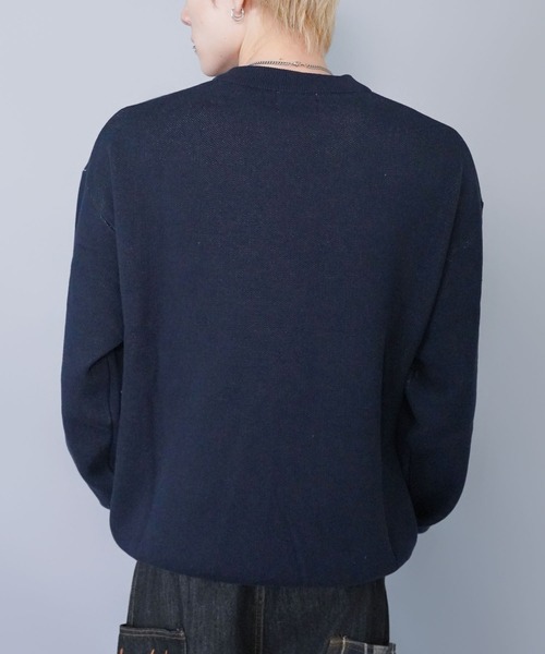 SPINNS（スピンズ）の「ジャガードロゴニット/クラッシュ/スウェットライク/チクチクしない（ニット/セーター・メンズ・ブラック/グレー/ネイビー・ONESIZE）」の18枚目の写真