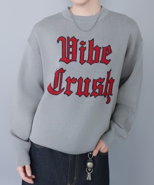 SPINNS（スピンズ）の「ジャガードロゴニット/クラッシュ/スウェットライク/チクチクしない（ニット/セーター・メンズ・ブラック/グレー/ネイビー・ONESIZE）」の22枚目の写真