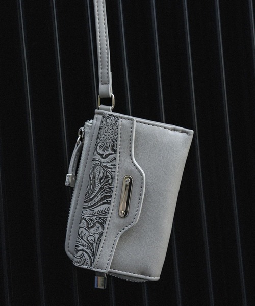 HARE（ハレ）の「Flowerエンボスフラグメントケース(HARE)（財布・レディース・グレー/ブラック・FREE）」の16枚目の写真