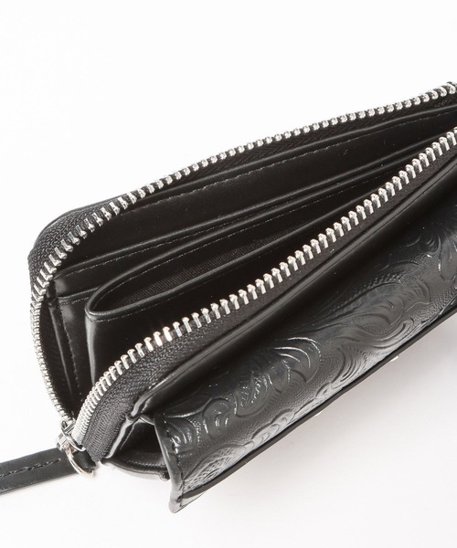 HARE（ハレ）の「Flowerエンボスフラグメントケース(HARE)（財布・レディース・グレー/ブラック・FREE）」の6枚目の写真