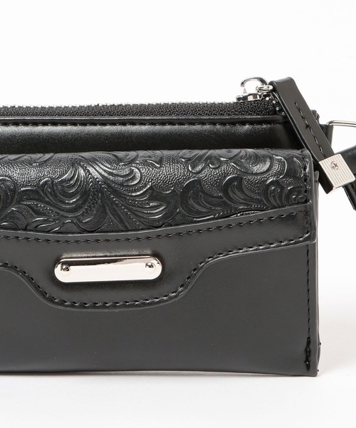 HARE（ハレ）の「Flowerエンボスフラグメントケース(HARE)（財布・レディース・グレー/ブラック・FREE）」の7枚目の写真