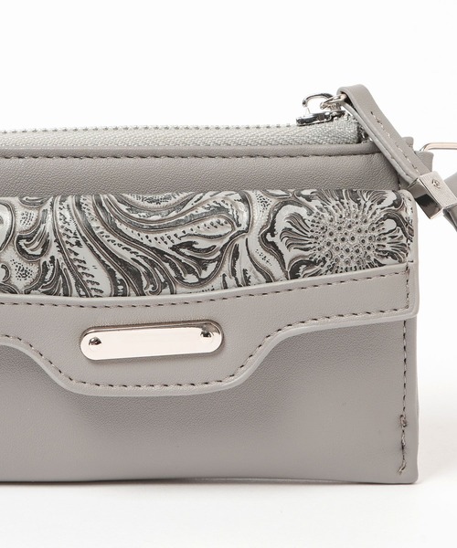 HARE（ハレ）の「Flowerエンボスフラグメントケース(HARE)（財布・レディース・グレー/ブラック・FREE）」の8枚目の写真