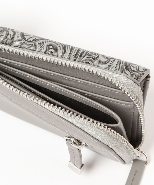 HARE（ハレ）の「Flowerエンボスフラグメントケース(HARE)（財布・レディース・グレー/ブラック・FREE）」の10枚目の写真