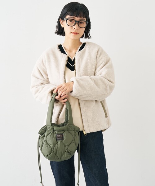 TAION(タイオン)の「【WEB限定】【TAION】 ミリタリー ダウントートバッグS(トートバッグ・レディース・ブラック/その他/モスグリーン/オフホワイト/ブルー・S)」の8枚目の写真