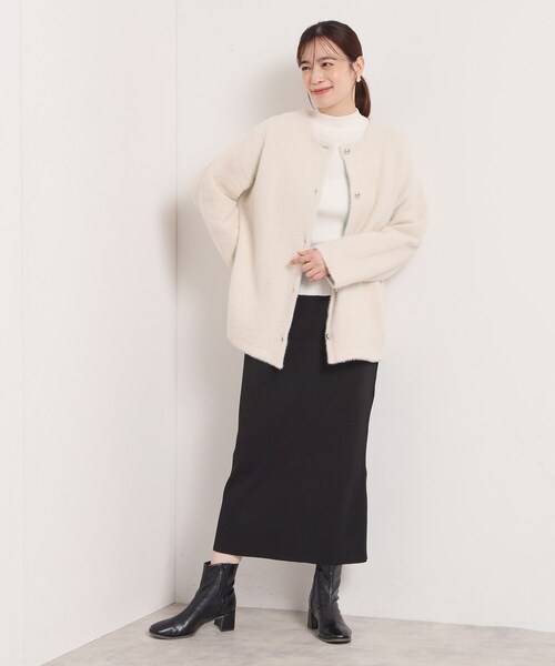 ITS'DEMO（イッツデモ）の「【手洗い可】フェザーWフェイスコーディガン（カーディガン/ボレロ・レディース・チャコールグレー/ブルー/アイボリー/ライトベージュ・00）」の16枚目の写真