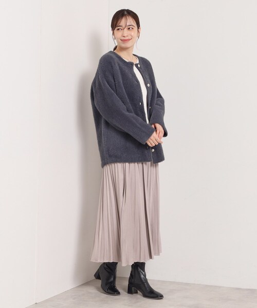 ITS'DEMO（イッツデモ）の「【手洗い可】フェザーWフェイスコーディガン（カーディガン/ボレロ・レディース・チャコールグレー/ブルー/アイボリー/ライトベージュ・00）」の20枚目の写真