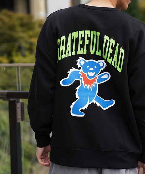 Grateful Dead(グレイトフルデッド)の「(DV)【Grateful Dead】ダンシング・ベアー プリント スウエット プルオーバー(スウェット・メンズ・ブラック系4/ライトグレー系1/ブラック系3/ライトグレー系2・M/L/XL)」の2枚目の写真