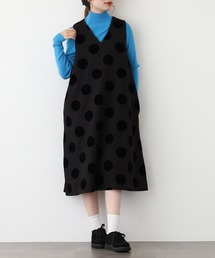 FUNALIVE（ファンアライブ）の「フロッキープリントジャンスカ ( 裏付き )（ジャンパースカート）」