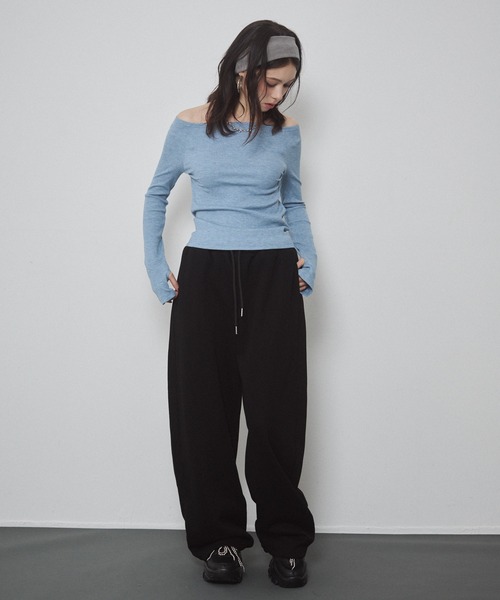 ENVYM（アンビー）の「ウエストレイヤードスウェットパンツ（スウェットパンツ・レディース・グレー/ブラック・FREE）」の22枚目の写真