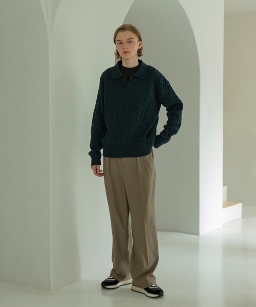 SIGNATURE（シグネチャ）の「ケーブルカラーニット[グリーン]（ニット/セーター・レディース・その他・MEDIUM/LARGE）」の4枚目の写真