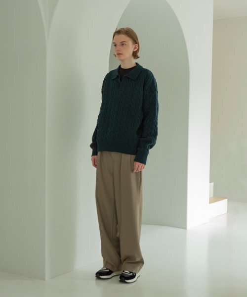 SIGNATURE（シグネチャ）の「ケーブルカラーニット[グリーン]（ニット/セーター・レディース・その他・MEDIUM/LARGE）」の9枚目の写真