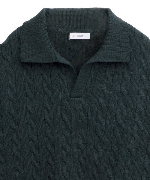 SIGNATURE（シグネチャ）の「ケーブルカラーニット[グリーン]（ニット/セーター・レディース・その他・MEDIUM/LARGE）」の13枚目の写真
