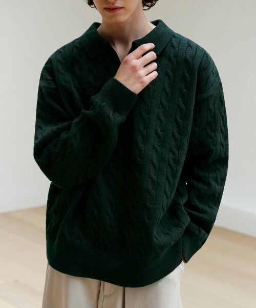 SIGNATURE（シグネチャ）の「ケーブルカラーニット[グリーン]（ニット/セーター・レディース・その他・MEDIUM/LARGE）」の21枚目の写真