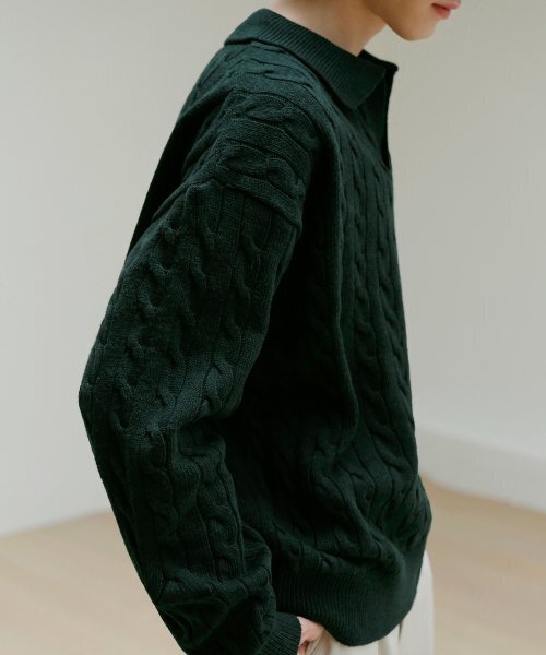 SIGNATURE（シグネチャ）の「ケーブルカラーニット[グリーン]（ニット/セーター・レディース・その他・MEDIUM/LARGE）」の22枚目の写真