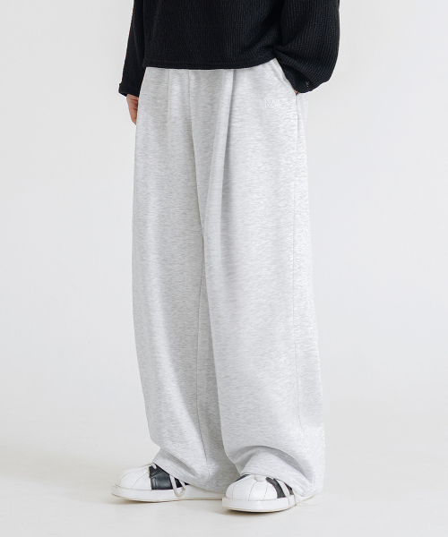 LEMAIN SECOND（リメインセカンド）の「[2PACK] ONE-TUCK WIDE SWEAT PANTS - BLACK/WHITE MELANGE (NON-FLEECE ver)（スウェットパンツ・メンズ・その他・SMALL/MEDIUM/LARGE/X-LARGE/XX-LARGE）」の7枚目の写真