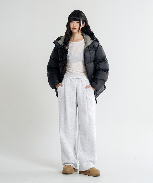 LEMAIN SECOND（リメインセカンド）の「[2PACK] ONE-TUCK WIDE SWEAT PANTS - BLACK/WHITE MELANGE (NON-FLEECE ver)（スウェットパンツ・メンズ・その他・SMALL/MEDIUM/LARGE/X-LARGE/XX-LARGE）」の9枚目の写真