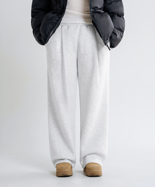 LEMAIN SECOND（リメインセカンド）の「[2PACK] ONE-TUCK WIDE SWEAT PANTS - BLACK/WHITE MELANGE (NON-FLEECE ver)（スウェットパンツ・メンズ・その他・SMALL/MEDIUM/LARGE/X-LARGE/XX-LARGE）」の10枚目の写真