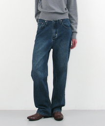 ジェムストーンワイドレッグデニムパンツ_ダークブルー（デニムパンツ