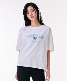 レディース ウーブン配色 半袖Tシャツ-DBRG5885D01