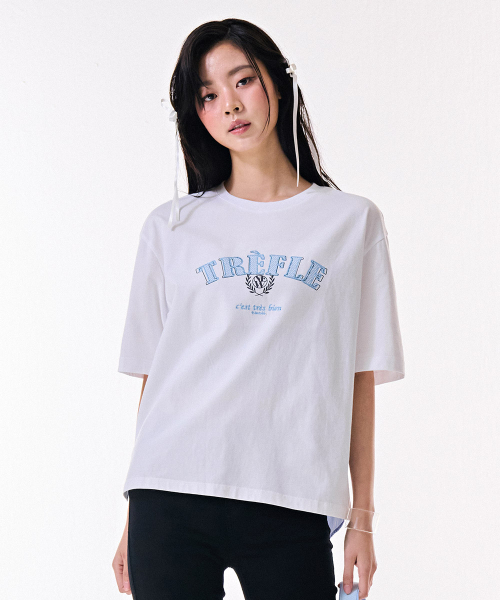 CHASECULT(チェイスカルト)の「レディース ウーブン配色 半袖Tシャツ-DBRG5885D01(Tシャツ/カットソー・レディース・ホワイト・85/90)」の1枚目の写真