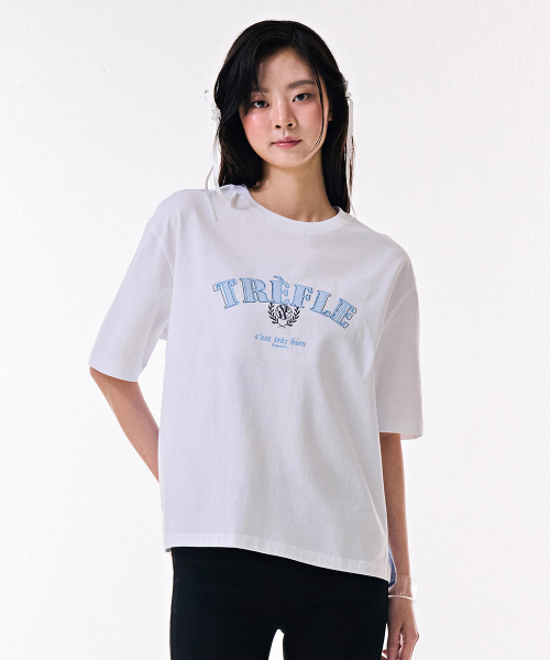 CHASECULT(チェイスカルト)の「レディース ウーブン配色 半袖Tシャツ-DBRG5885D01(Tシャツ/カットソー・レディース・ホワイト・85/90)」の4枚目の写真