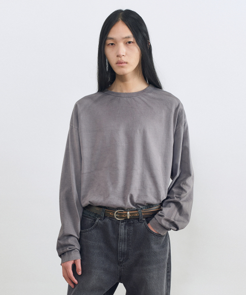 フェイドウォッシュロングスリーブGREY