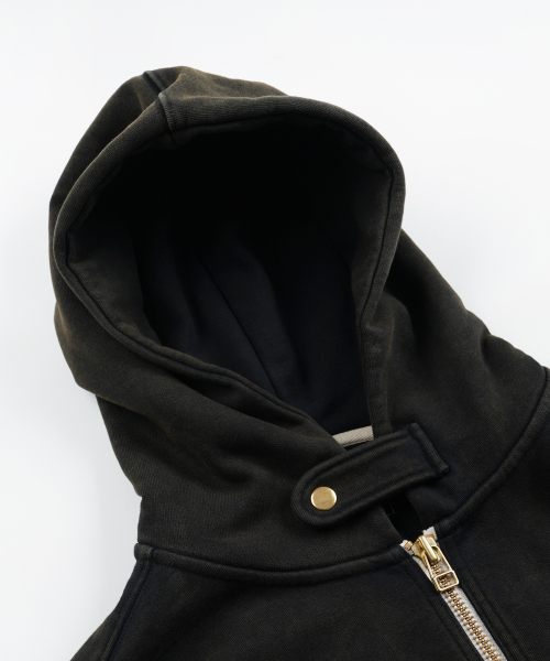 FRIZMWORKS(フリズムワークス)の「VINTAGE DYEING HOOD ZIP UP PARKA _ BLACK BROWN(パーカー・メンズ・その他・SMALL/MEDIUM/LARGE/X-LARGE)」の4枚目の写真