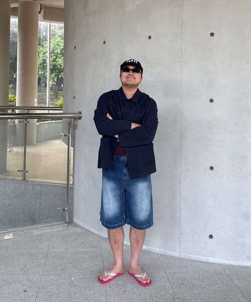 MUSINSA STANDARD（ムシンサスタンダード）の「ビッグブラシワンタックバミューダデニムパンツ [ミディアムインディゴ]（デニムパンツ・メンズ・その他・26/27/38/36/34/32/30/31/33/29/40/42/28）」の10枚目の写真