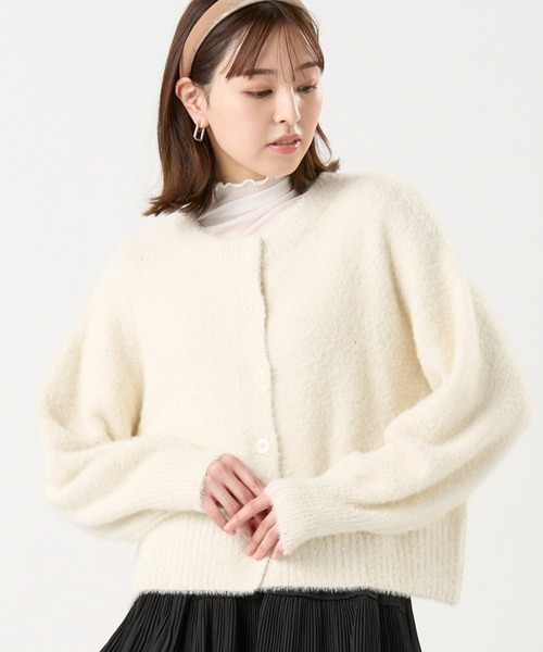 TOKYO SHIRTS(トウキョウシャツ)の「【Pitta Re:)】 スパンコール クルーネック カーディガン(カーディガン/ボレロ・レディース・オフホワイト/グレー・L/M)」の2枚目の写真