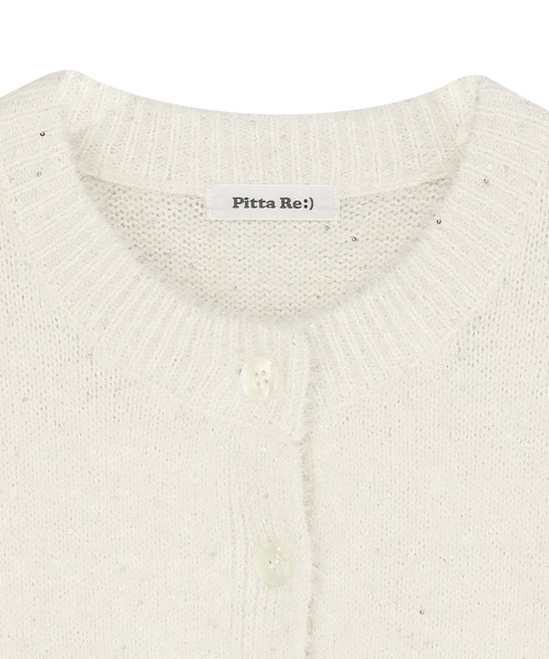 TOKYO SHIRTS(トウキョウシャツ)の「【Pitta Re:)】 スパンコール クルーネック カーディガン(カーディガン/ボレロ・レディース・オフホワイト/グレー・L/M)」の6枚目の写真
