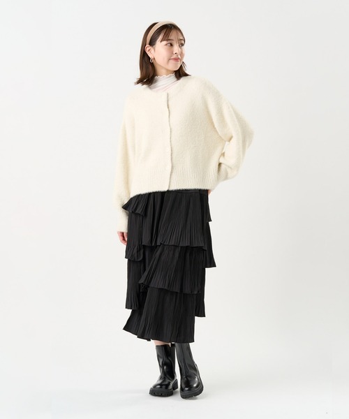 TOKYO SHIRTS(トウキョウシャツ)の「【Pitta Re:)】 スパンコール クルーネック カーディガン(カーディガン/ボレロ・レディース・オフホワイト/グレー・L/M)」の3枚目の写真