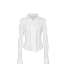 VIVIAN SCARF SHIRT white