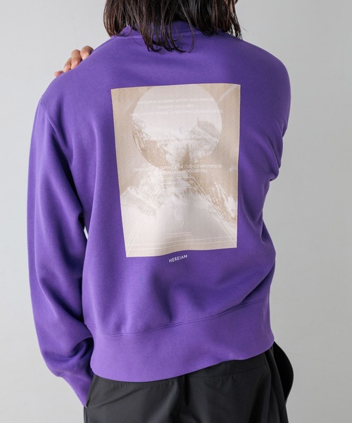 HEREIAM(ヘレイアム)の「【HEREIAM MEN】COSMIC裏起毛クルーネック(スウェット・メンズ・杢グレー/ブラック/パープル・MEDIUM/LARGE)」の3枚目の写真