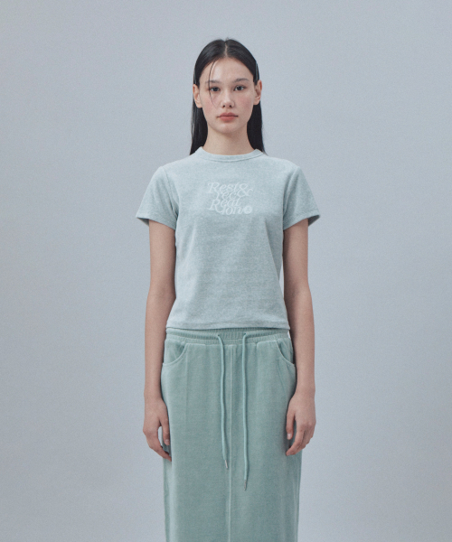 Rest&Recreation(レストアンドレクリエーション)の「VELVET LOGO T-SHIRT - MINT(Tシャツ/カットソー・レディース・その他・ONE)」の6枚目の写真