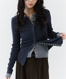 NUJOH | Snap Button Rib Tee / スナップボタンリブティー(Tシャツ/カットソー)