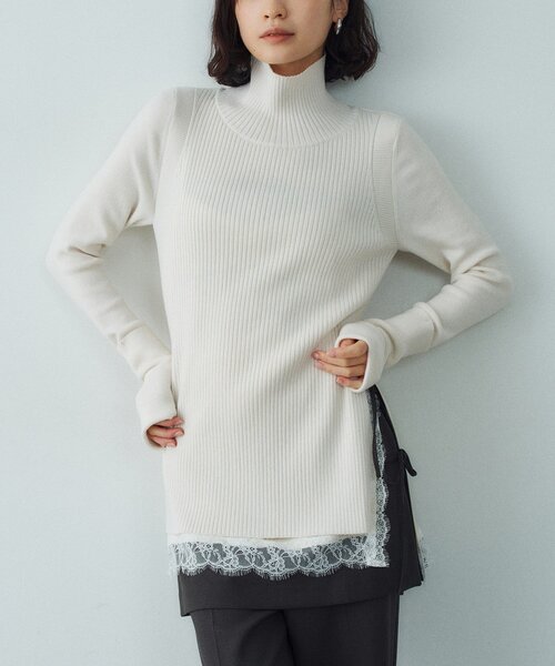 CODE A（コードエー）の「modern turtleneck knit（ニット/セーター・レディース・グレー/オフホワイト・00）」の3枚目の写真