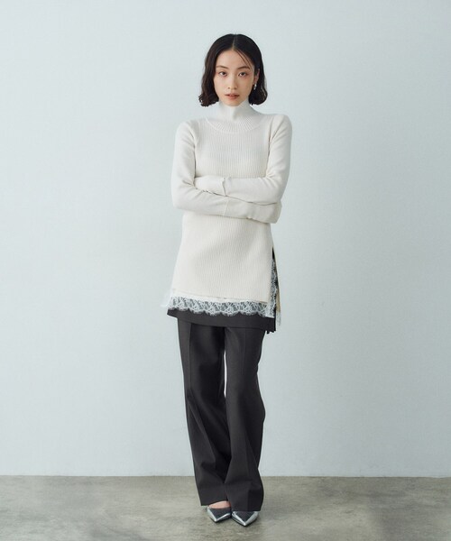 CODE A（コードエー）の「modern turtleneck knit（ニット/セーター・レディース・グレー/オフホワイト・00）」の5枚目の写真